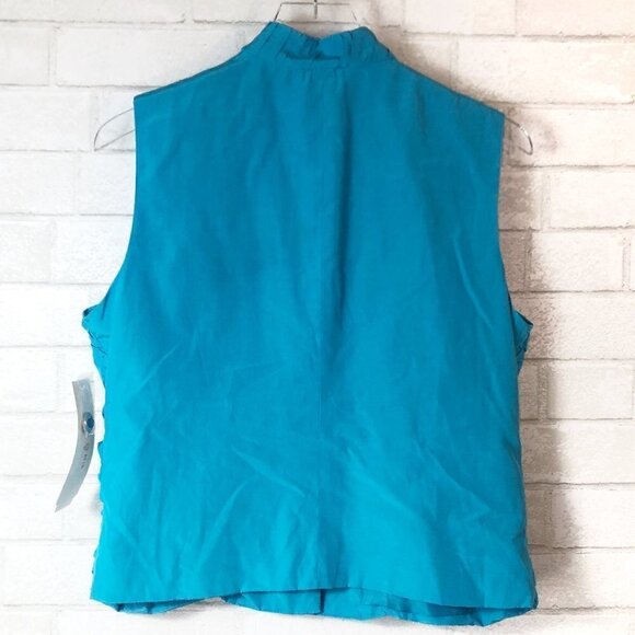 Erin London Topside Turquoise Blue Ruched Vest NWT Women's Size S - Picture 7 of 7